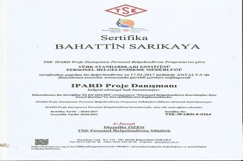 İPARD DANIŞMANLIK SERTİFİKASI